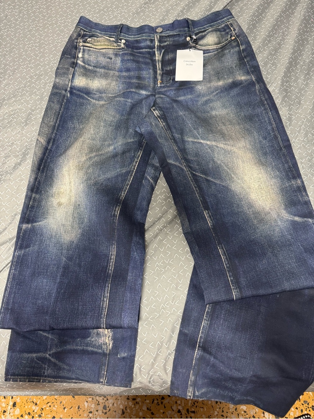 Calvin Klein Dark Blue Washed Bootcut Jeans